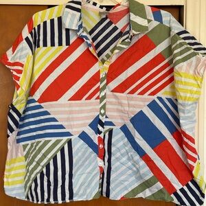Colorful Geometric Button-Up Shirt